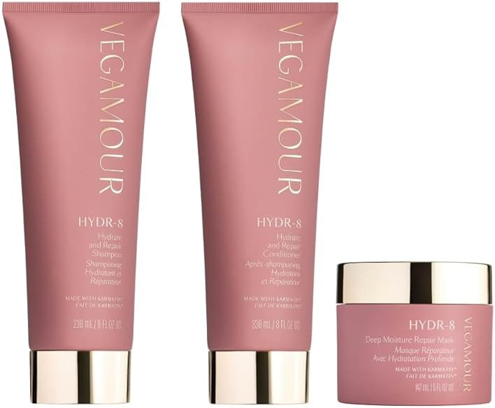 Vegamour HYDR-8 Essentials Kit Includes HYDR-8 Hydrate and Repair Shampoo & Conditioner and HYDR-8 Deep Moisture Repair Mask - Product Image