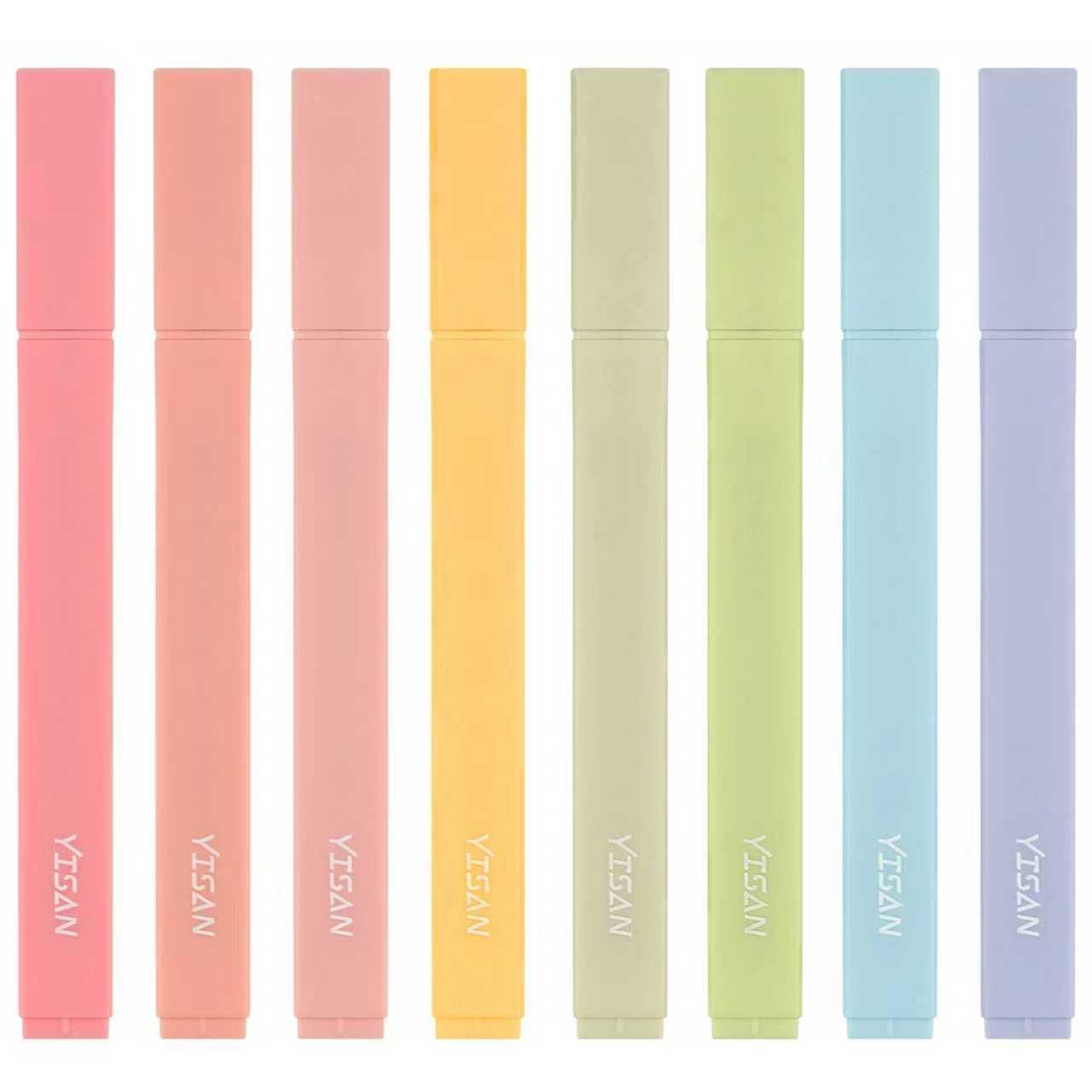 YISAN Highlighters Pastel Assorted Colors,No Bleed,Soft Tip,Cute Aesthetic for Book Journal,8-Pack, 70948 - Product Image