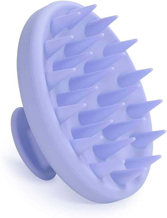 Meartchy Silicone Scalp Massager, Scalp Scrubber for Hair Growth with Soft Bristles, Scalp Exfoliator Brush Dandruff Removal Shampoo Brush for Wet Dry Scalp Care (Light Purple) - Product Image