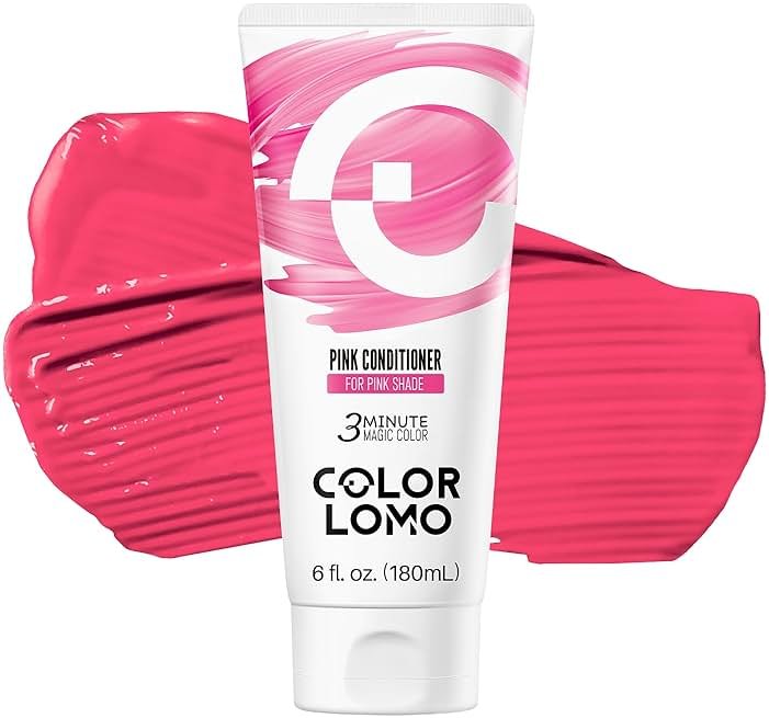 COLORLOMO Color Depositing Conditioner, Semi Permanent Hair Color for Bleached, Highlighted & Color-Treated Hair, Hydrating Formula with Shea Butter & Almond Oil, 6oz-Pink - Product Image