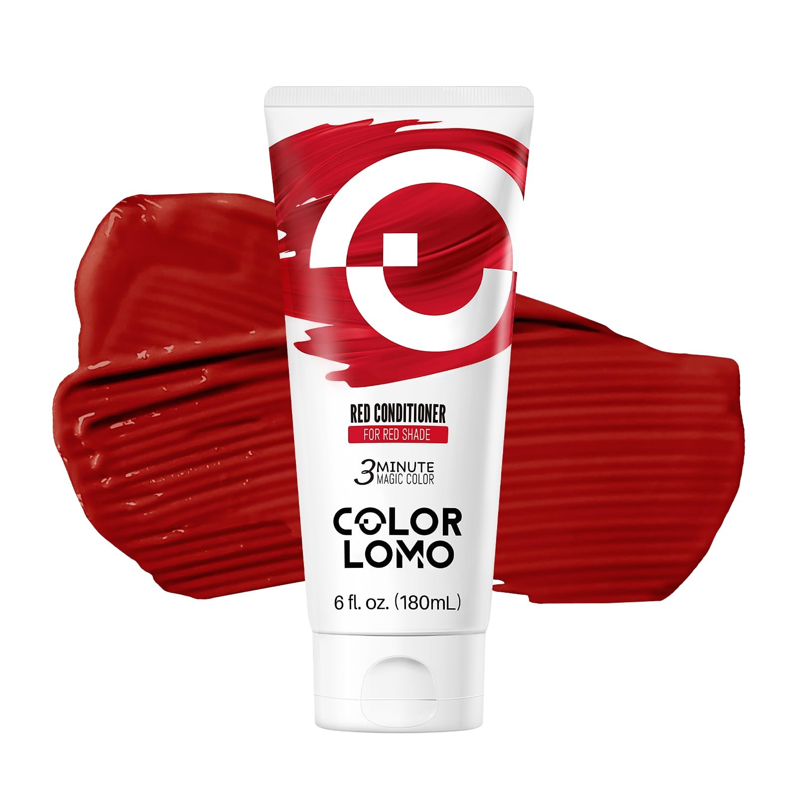 COLORLOMO Color Depositing Conditioner, Semi Permanent Hair Color for Bleached, Highlighted & Color-Treated Hair, Hydrating Formula with Shea Butter & Almond Oil, 6oz-Red - Product Image