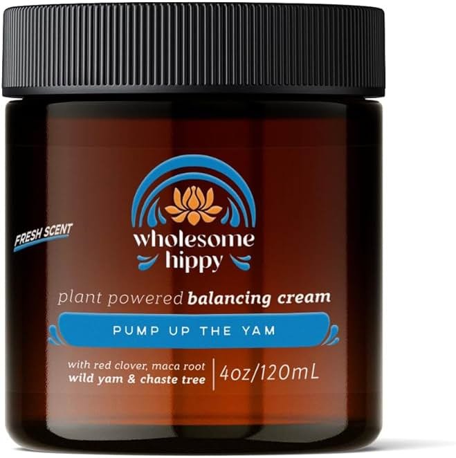 Wholesome Hippy Wild Yam Cream for Hormone Balance Support Body Cream with Maca, Chaste Tree, Milk Thistle & Shea – Moisturizing Botanical Balm for Women & Men – 4oz - Fresh Scent - Product Image