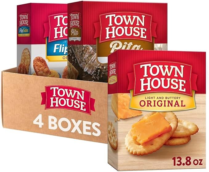 Town House Crackers, 3-Flavor Variety Pack, 4 Boxes - Product Image