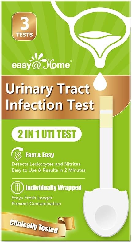 Easy@Home Urinary Tract Infection Test Strips - 3 Pack UTI Test for Women | Individually Wrapped for 2-Year Shelf Life | Detects Leukocytes & Nitrite | Home & Travel Essentials #UTI-EZU-102 - Product Image