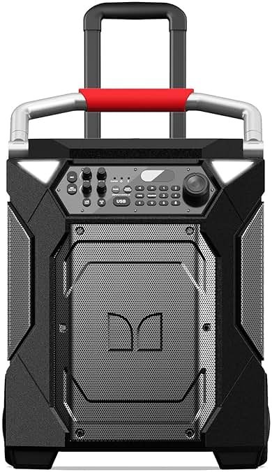 Monster Rockin’ Roller 360 Indoor/Outdoor Portable Bluetooth Speaker | Up to 240W of 360 Degree Sound & Up to 100 Hours of Playtime | Includes Microphone - Product Image