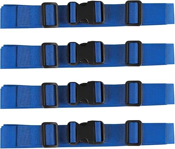 MAGARROW 1.5" Utility Luggage Straps with Buckle Adjustable, 4-Pack (Blue, 1.5 in x 3.2 ft) - Product Image