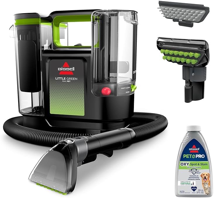 BISSELL® Little Green® Max Pet SmartMix Portable Carpet and Upholstery Deep Cleaner, Car/Auto Detailer, with SmartMix Technology, Self-Cleaning Tough Stain Tool and Pet Hair Removal Tool, 38572 - Product Image