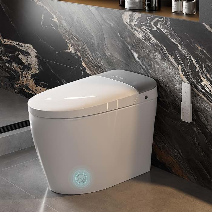 HAWKROWN Smart Toilet, Bidet Toilet with Pump Assisted,Auto Dual Flush, Foam Shield, Foot Sensor Operation, 12-Inch Rough-In, Heated Bidet Seat, Warm Water & Dryer LED Display & Night Light (ST-A01) - Product Image