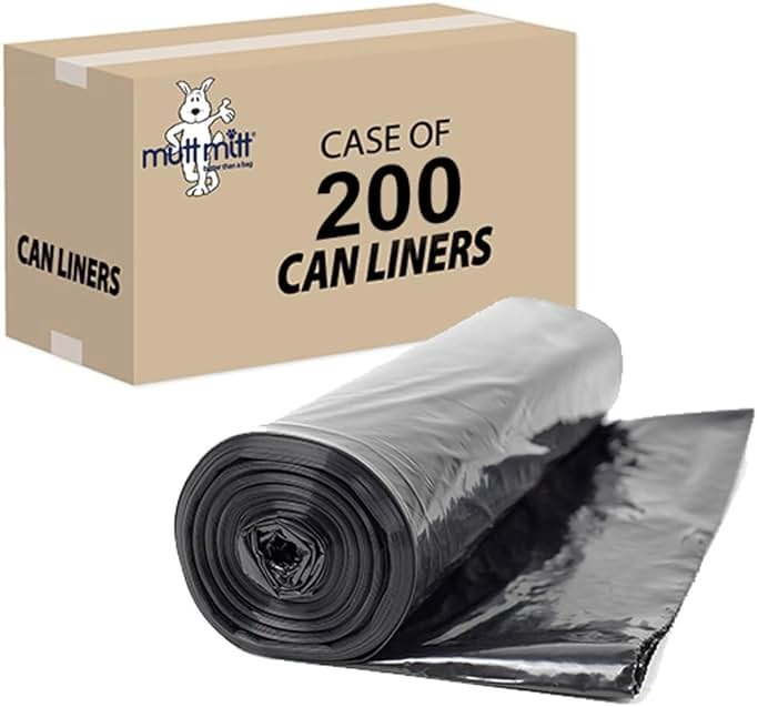 Mutt Mitt® Heavy Duty Can Liners for Dog Waste Station Cans - 27" x 33" = 10-gallon capacity - 200 can liners on 8 rolls with 25 liners per roll - Product Image