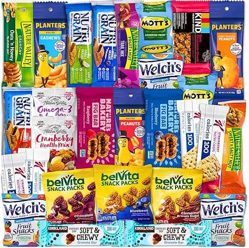 Healthy Snack Variety Box for Adults - Deluxe Assortment with Granola Bars, Nut Mixes, and Fruit Snacks for Families, Office, Gifts, and Travel (28 Count) - Product Image