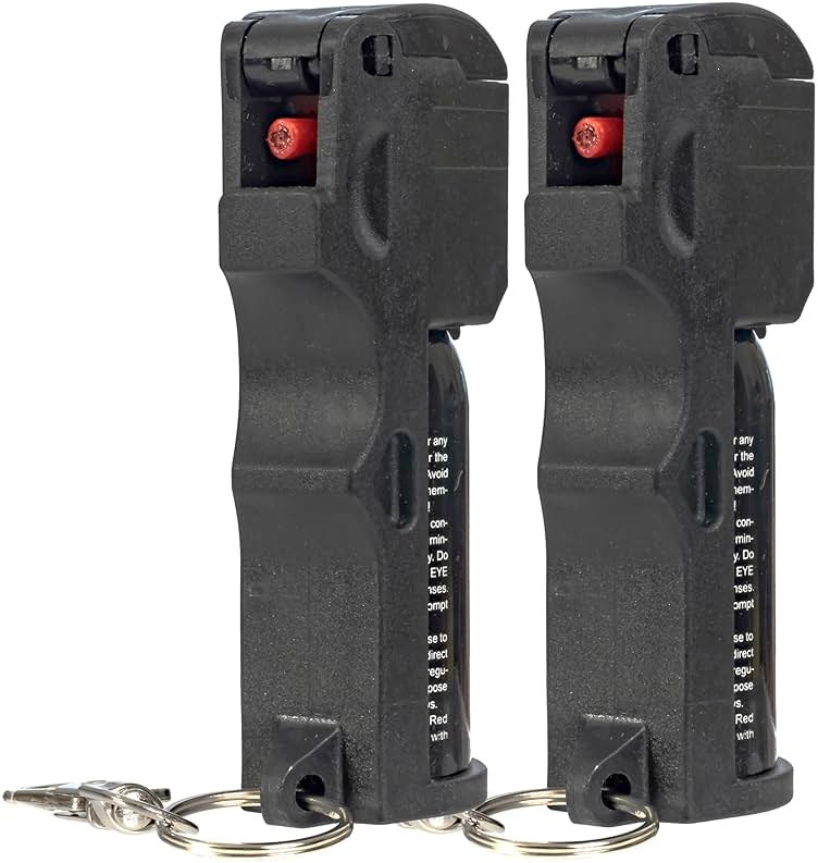 Burn Pepper Spray for Self Defense - 1/2oz Compact Pepper Spray for Women with Keychain, Maximum Strength, Police Grade with UV Dye, Ideal for Personal Safety, Joggers & Home Defense - Black 2 Pack - Product Image
