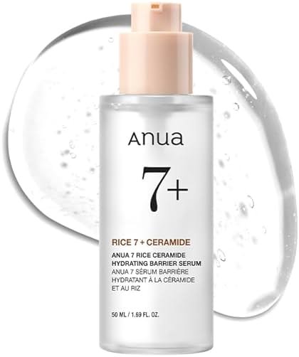 Anua Rice Ceramide 7 Hydrating Barrier Serum, Moisturizing Face Serum, Non-comodogenic, Hyaluronic Acid, Niacinamide, Lightweight, Fragrance Free, Sensitive Dry Skin, Korean Skincare, 1.69 fl oz - Product Image