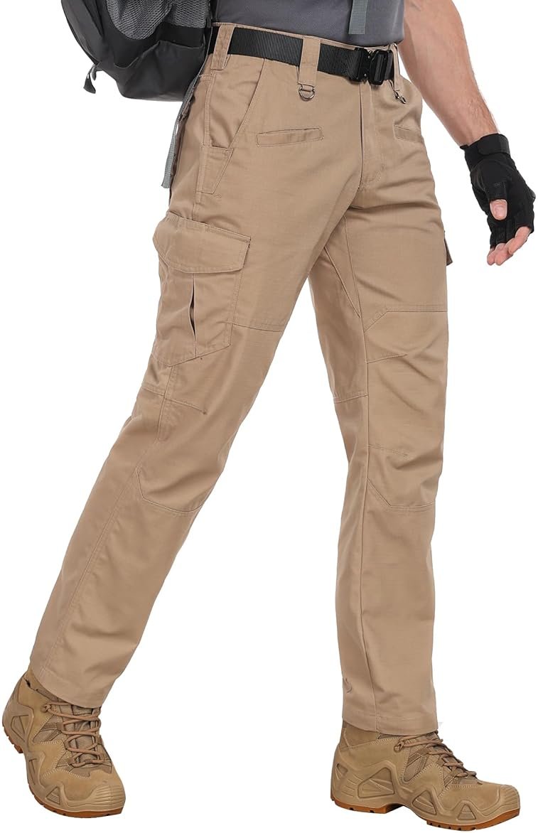 Zoofly Men's Cargo Pants Ripstop Water Resistant Hiking Work Pants Outdoor Multi Pockets Army Tactical Pants (Not Belt) - Product Image