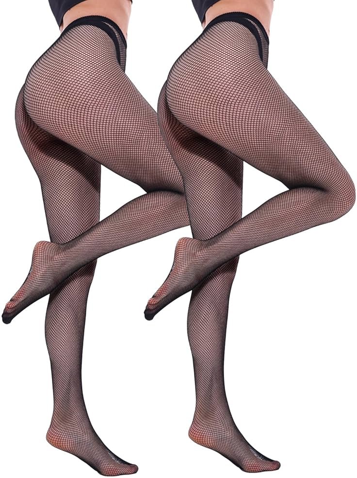 ZINTEDI 2 Pairs Womens Fishnet Stockings High Waist Tights Fishnets Fishnet Tights for Women - Product Image