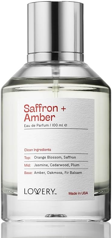 Saffron Amber Perfume for Women & Men, Inspired by B.accarat Rouge 540, Long Lasting Womens Perfumes, Clean Natural Fragrance EDP Spray, 100ml Perfumes for Women, Birthday Gifts for Mom, Made in USA - Product Image