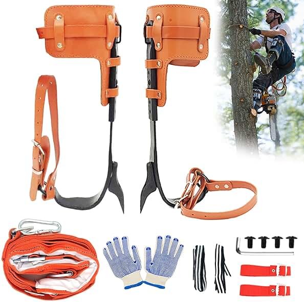 timiland Tree Climbing Spikes Set,Tree Climbing Gear，Rock Climbing Kit with Professional Accessories,Adjustable Length Design,Alloy Steel Pole,Hunting and Observation, for Climb,Fruit Picking - Product Image