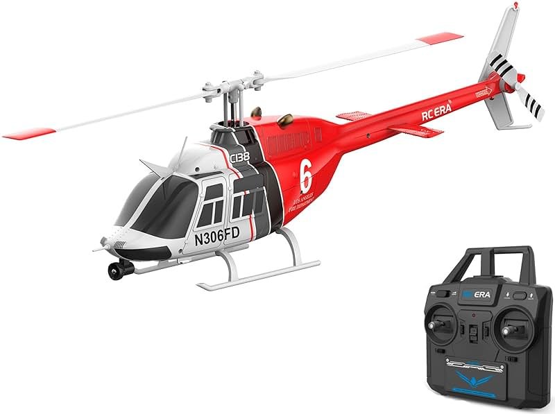FLYCOLOR C138 RC Helicopter 2.4G 6CH 6-Axis Gyro Altitude Hold 1/33 Remote Control Plane Ready to Fly RTF(RED-White) - Product Image
