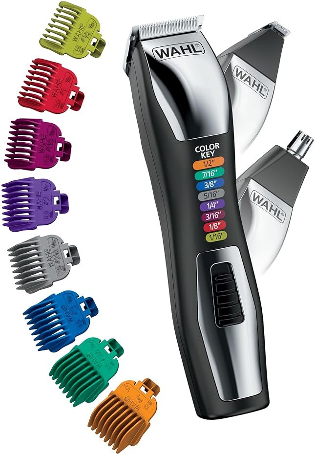 Wahl Color Pro All in One Rechargeable Cordless Color Coded Beard Trimmer with Detail Eyebrow Trimmer and Rotary Nose Hair Trimmer for Men- Model 3025945 - Product Image