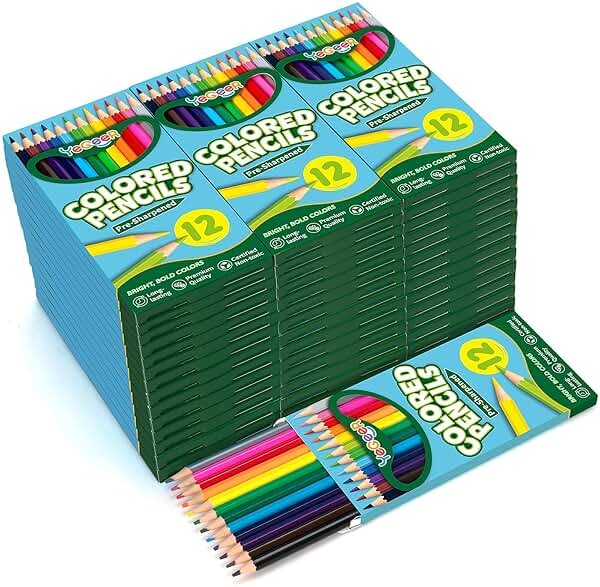 YEGEER 528 Count Colored Pencils Bulk, 12 Assorted Colors, 44 Packs Pre-sharpened Coloring Pencils Set for Kids and Adult, Teachers Essential Classroom Prizes, Back to School Supplies (528) - Product Image