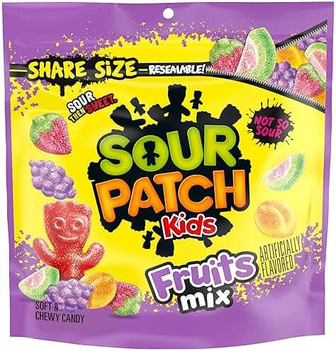 SOUR PATCH KIDS Fruits Mix Soft & Chewy Gummy Candy, Share Size, 11.03 oz - Product Image