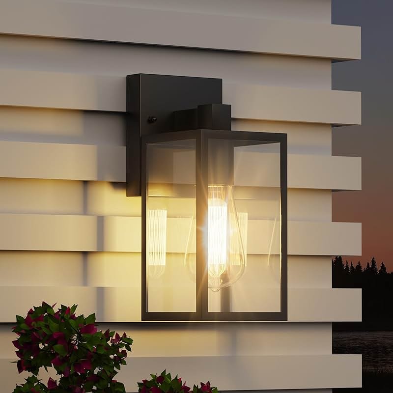 Outdoor Light Fixture Wall Mount, LED Exterior lighting fixtures for Outside, Front Porch Lights, Waterproof Wall Sconce Lantern Lamp, Black Coach Lights for House, Patio, Garage, Doorway, Entryway - Product Image