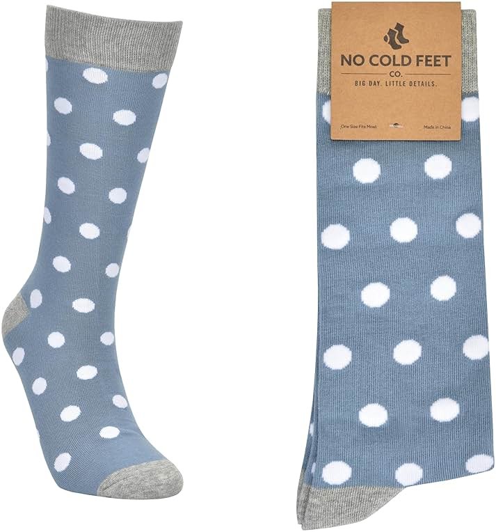No Cold Feet Men’s Blue Dress Socks – Classic Soft Crew Dress Socks, All-Day Comfort for Work, Business or Weddings - Product Image