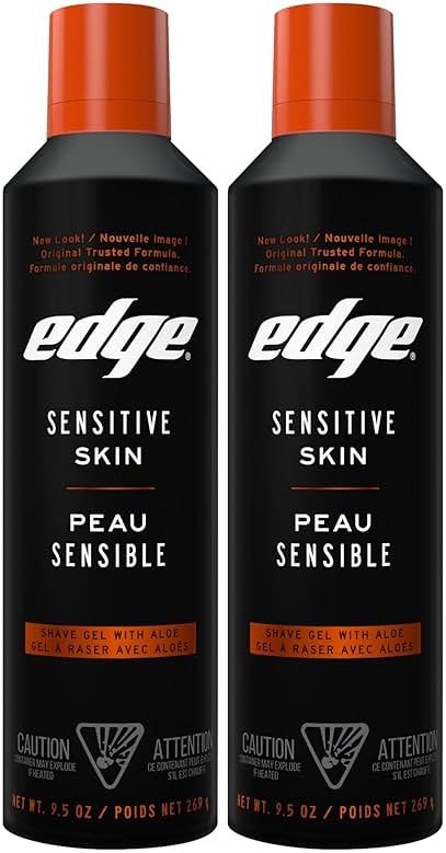 Edge Shaving Gel for Men, 9.5oz, 2 Pack Mens Shave Gel with Aloe, Mens Shaving Cream Sensitive Skin Shave Gel - Moisturizes, Protects, and Soothes - Product Image