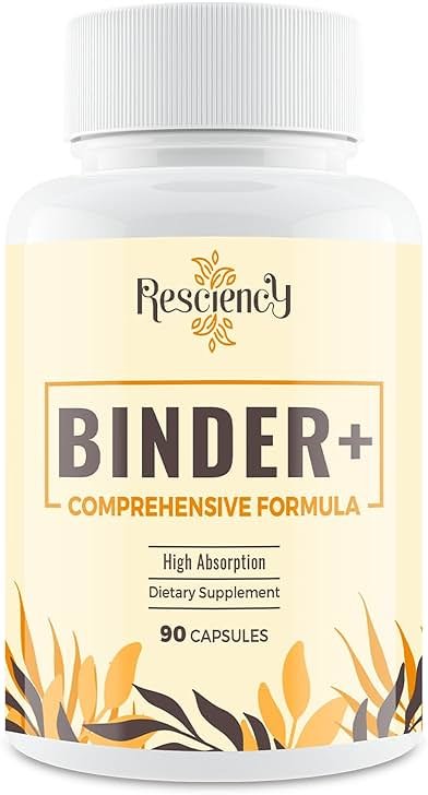 Resciency Detox Binder Supplement – Activated Charcoal, Zeolite, Bentonite Clay, Milk Thistle, Proprietary Blends - Liver & Gut, Max Absorption, 90 Vegan Capsules - Product Image