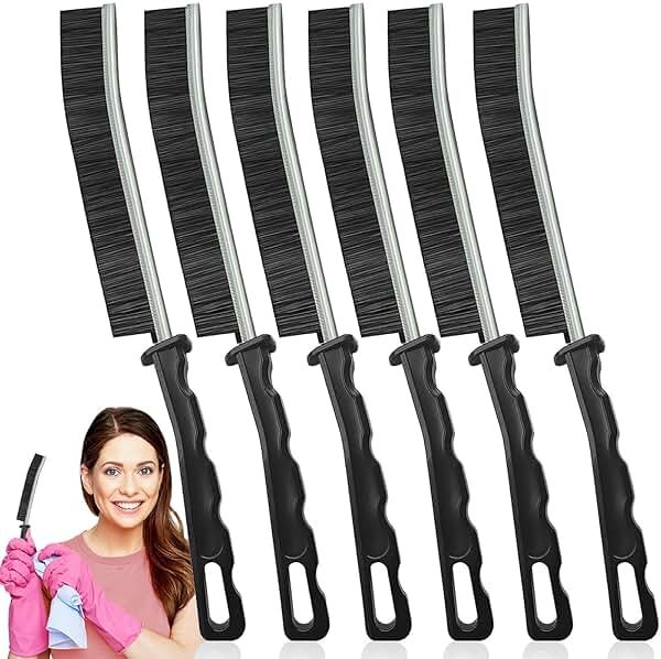 Crevice Cleaning Brush Tool - Heavy Duty Hard Bristle Gap Brush for Deep Cleaning - Ultra-Thin Grout Scrubber for Bathroom, Toilet, Bathtub, Kitchen Sink & Window Tracks-12 Pack - Product Image