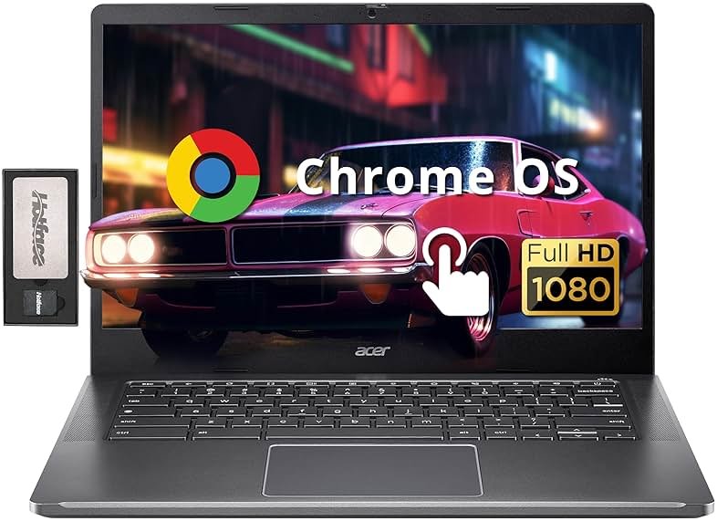 acer Chromebook Plus 14" FHD Touchscreen Laptop, Intel i3-N305 Processor, 8GB LPDDR5 RAM, 672GB Storage (512GB SSD+160GB Docking Station Set), Intel UHD Graphics, Wi-Fi 6E, Chrome OS, Gray - Product Image