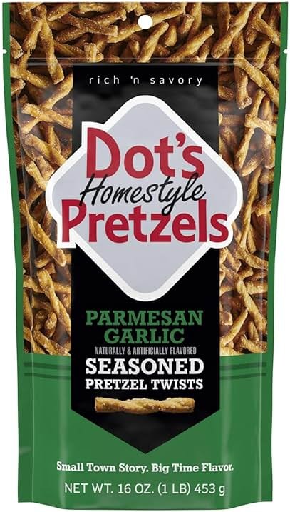 Dot's Homestyle Pretzels Parmesan Garlic Seasoned Pretzel Twist Snack, 16oz Grocery Sized Bag - Product Image