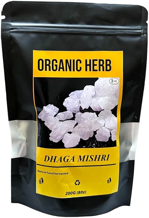 Generic Organic Herb Dhaga Mishri, Rock Sugar Crystals, Sugar Crystals, Mishri Dana, Thread Crystals, Kuja Mishri, Krishna Bhog Parsad, Gopal Bhog (400, Grams) - Product Image