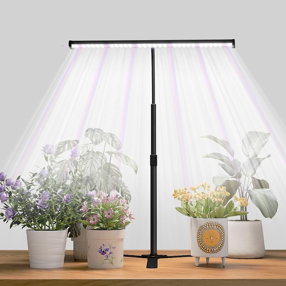Super-Bright Grow Light for Indoor Plants, 6000K 108LEDs Full Spectrum Plant Lamp with Timer 4/8/12Hrs & Height Extendable for Home Office Desktop Plants, 12V 3A High Power Output for Faster Growth - Product Image