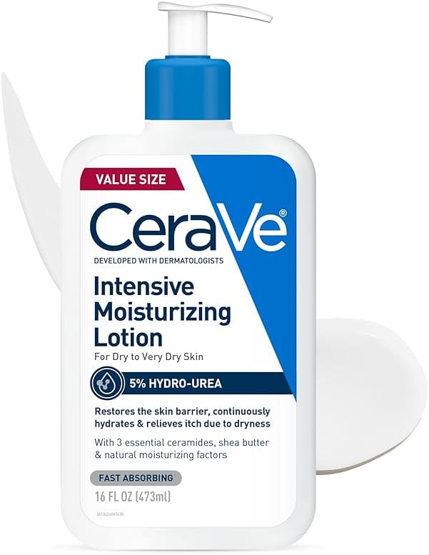 CeraVe Intensive Moisturizing Lotion, Hydro-Urea + Shea Butter, Body Lotion For Dry Skin, Relieves Signs Of Extra Dry Skin, Non Greasy Hydrating Cream For Rough, Tight, Red & Itchy Skin, 16oz - Product Image