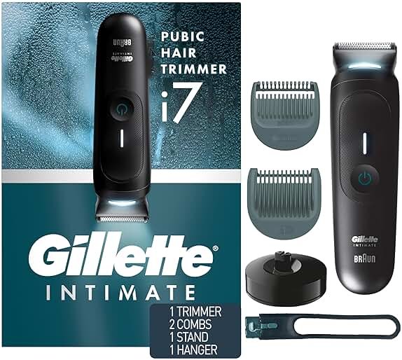 Gillette i7 Intimate Men’s Premium Pubic Hair Trimmer, Waterproof LED Body Hair Trimmer for Men, Manscaping Body Groomer - Product Image