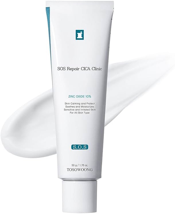TOSOWOONG Zinc Oxide 10 Cream, 100,000ppm Zinc Oxide, Heal, Soothe Acne, Redness, Rosacea Treatment, Skin Barrier Repair, Moisture, Non-Comedogenic, Korean Skincare, 50g, 1.76 oz. - Product Image