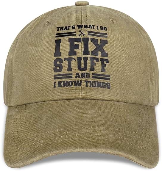 Valporia I Fix Stuff Funny Dad Hat Gifts for Men Who Have Everything Baseball Cap Ideas for Birthday Anniversary - Product Image