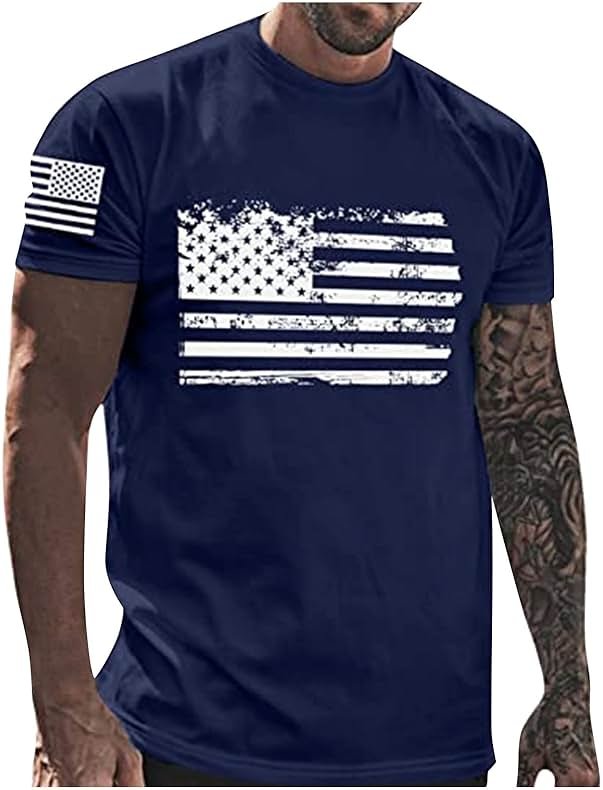 RTRDE Men's Crewneck T-Shirts Graphic Tees Summer Casual 2024 Election Shirt Short Sleeve Flag Print Tshirts, M-5XL - Product Image