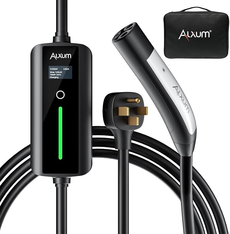 Alxum Level 2 Tesla Charger - 32Amp Tesla Portable Charger with 16.4 ft Cable for Home and Outdoor Mobile Connector with NEMA 14-50 Plug Compatible with All Models X/Y/3/S and Cybertruck - Product Image