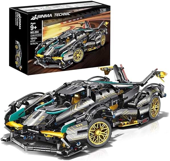 JSINMA Technic Sports Car Building Blocks Toys Boys or Adults Kits 1:14 MOC Lambo V12 Building Set Speed Champions Raceing Car Model Vehicle Set for 10 12 14+ Year Boys(1012pcs) - Product Image