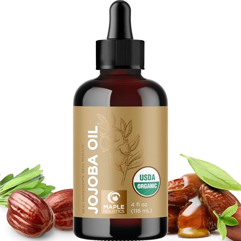 Organic Jojoba Oil Cold Pressed Unrefined - 100% Pure Organic Certified Oil for Skin Hair & Nails - Organic Skin Care & Natural Beauty DIY Carrier Oil - Dermatologist Tested & Non GMO (4 Fl Oz) - Product Image