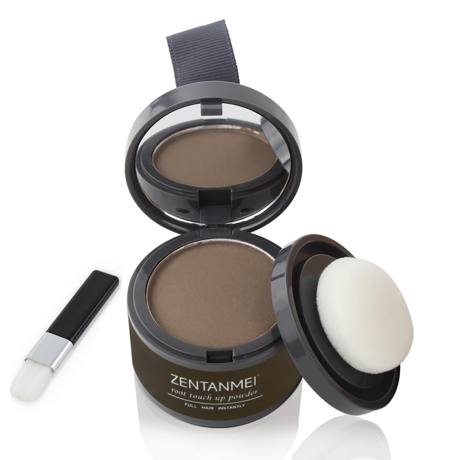 ZENTANMEI Root Touch Up Hairline Powder for Women & Men, Gray Hair Cover Up, Hairline Shadow Powder Sweatproof & Windproof, 0.14 oz Root Cover Up for Thinning Hair (Brown) - Product Image
