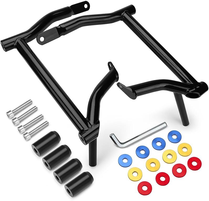 kekykm Saddlebag Guard Crash Bar Bracket compatible with Harley Davidson Touring Street Glide Road Glide Road King Electra Glide Ultra Limited CVO Black Tip Over Bar 2009-2025 - Product Image