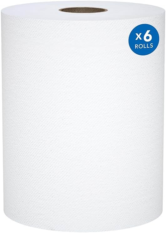 Scott Professional Universal 100% Recycled Fiber Hard Roll Paper Towels, Bulk (56158), Hardwound 1.5" Core, Absorbency Pockets, Compressed, White (6 Rolls at 800' Each, 4,800'/Case) - Product Image