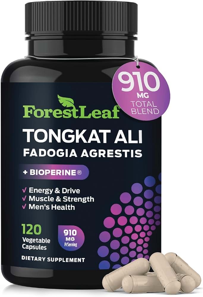 Tongkat Ali and Fadogia Agrestis for Men Supplement w/ BioPerine - Tonkat-Ali Max Strength 200:1 Extract - Long jack Tongkat-ali for Men - Muscle Growth, Performance & Energy - 120 Powder Capsules - Product Image