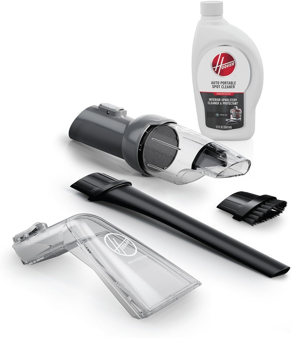Hoover CleanSlate 5-Piece Interior Car Cleaning Kit, Compatible with Hoover Spot & Carpet Cleaners, Removes Wet & Dry Messes, Includes Auto Cleaning Solution for Upholstery and Carpeted Floor Mats - Product Image