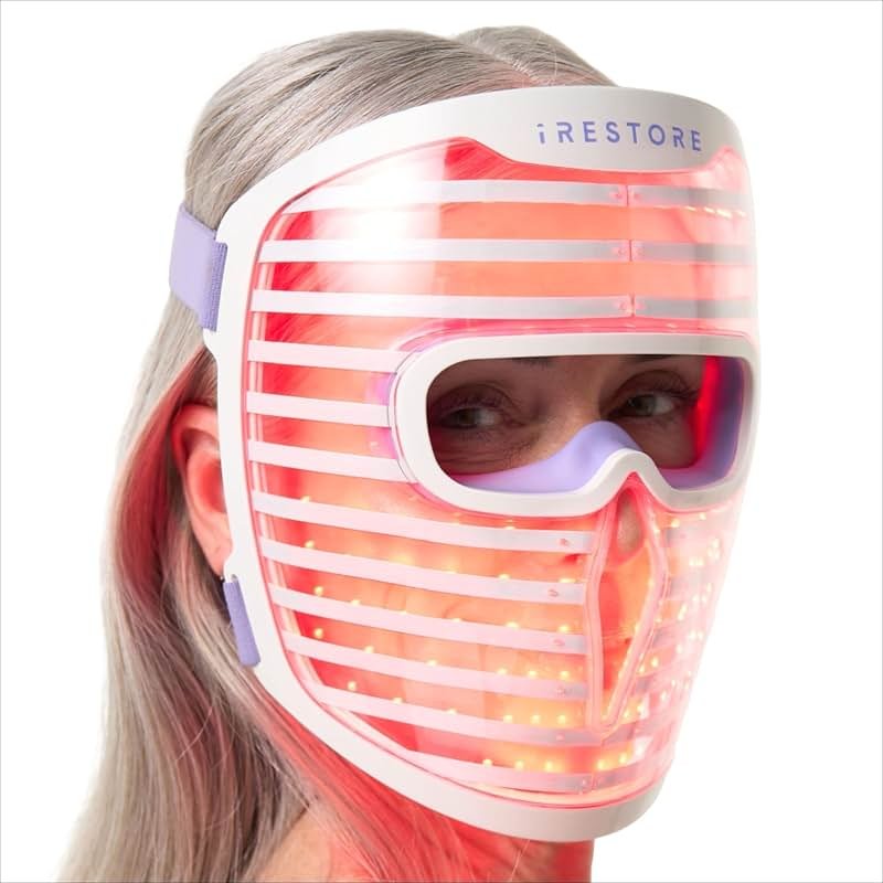 iRestore LED Face Mask for Youthful Skin, Red Light Therapy for Face, Red, Blue & Infrared Therapy for Wrinkles, Fine Lines, Dark Spots with 360 LEDs, Skincare Device for Women & Men - Product Image