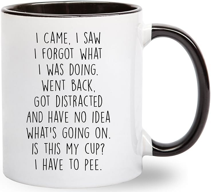 Gelid I Came I Saw I Forgot What I Was Doing Coffee Mug - Funny Senior Citizens Sarcastic Gifts Old People Elderly Mom Dad Grandma Grandpa - Presents Mothers Day Fathers Birthday - 11 oz Novelty Cup - Product Image