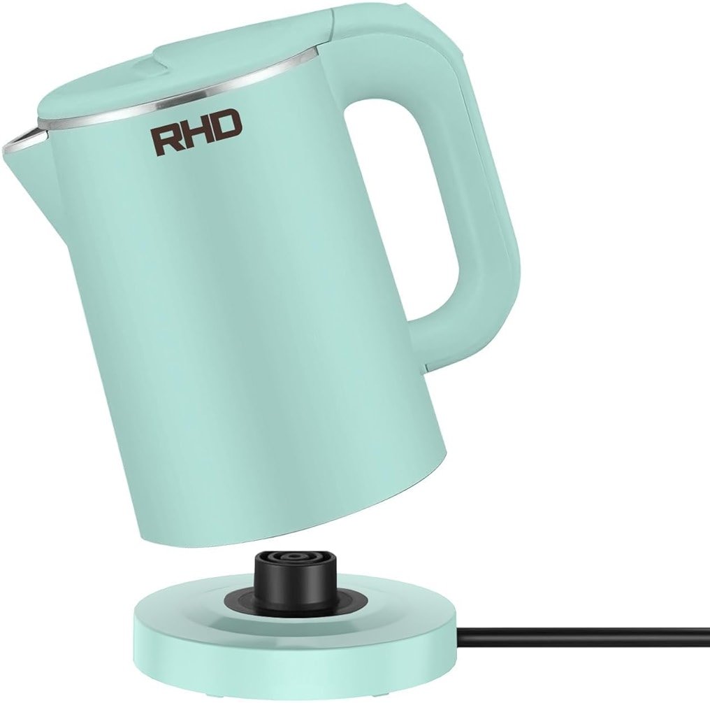 0.8L Small Electric Kettles for Boiling Water, Stainless Steel Mini Travel Kettle, 1000W Fast Boil Teapot, Boil-Dry Protection & Auto Shut-Off, Perfect For Traveling Cooking, Coffee, Tea, Eggs(Green) - Product Image