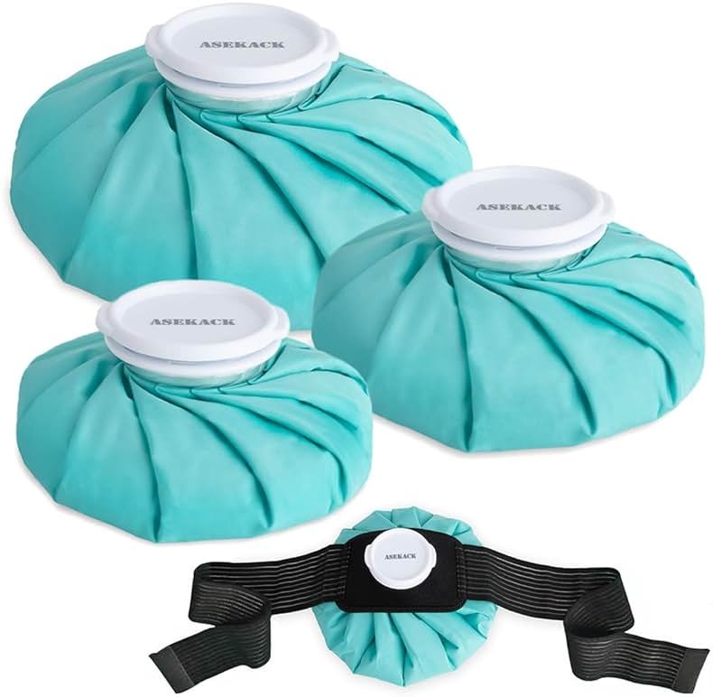 ASEKACK Ice Bags for Injuries, Thickened Ice Packs for Injuries Reusable, Hot & Cold Therapy for Pain Relief, Sports Injuries, No-Leak Cold Packs, 3 Size (6" 9" 11") (Set with Wrap) - Product Image